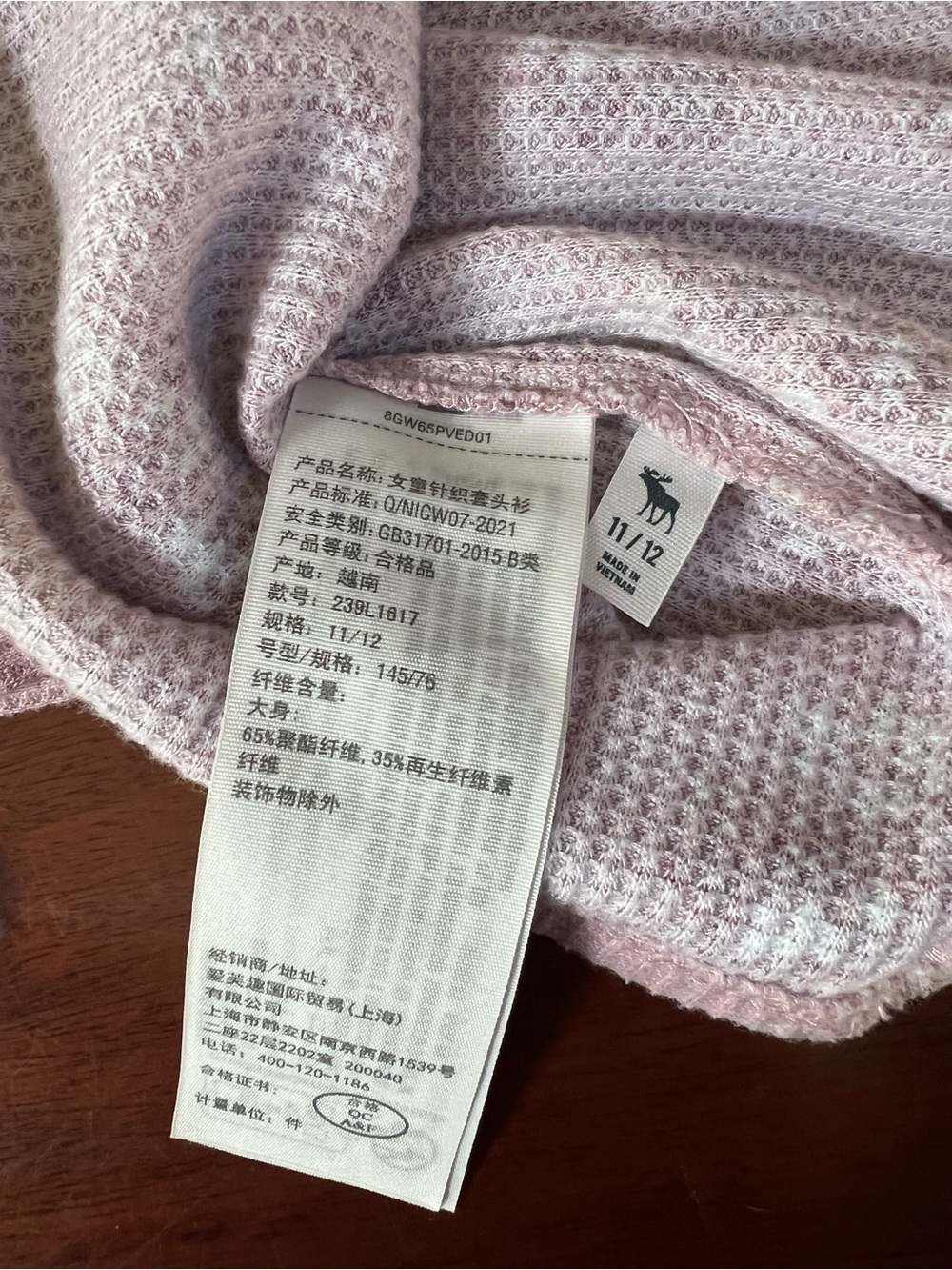 abercrombie kids Pink Floral Button-Front Waffle Top - Picture 3 of 4